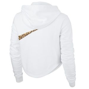 nike animal print swoosh crop hoodie